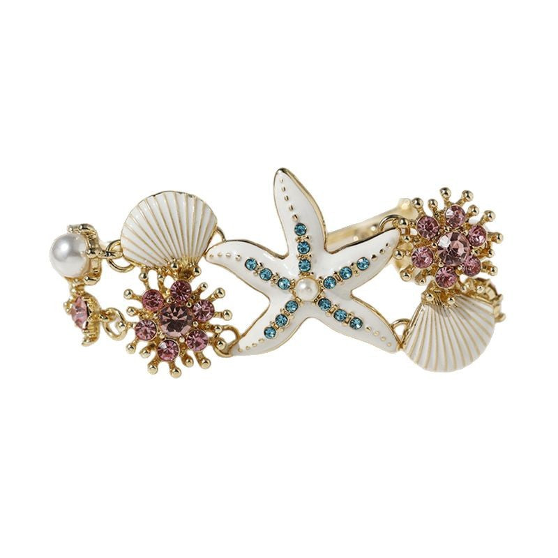 Wholesale Colorful starfish shell pearl necklace